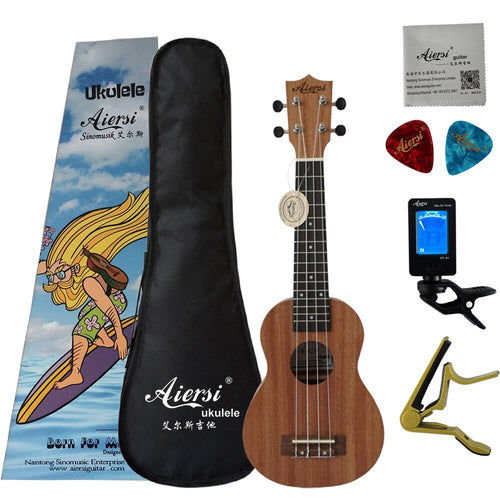 Aiersi Brand 21 Inch mahogany Soprano student beginner Ukulele High quality Ukelele